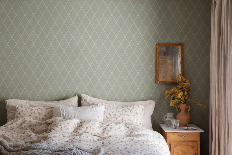S10194 Sage Green Gabriel Villa Dalarö II Wallpaper by Sandberg