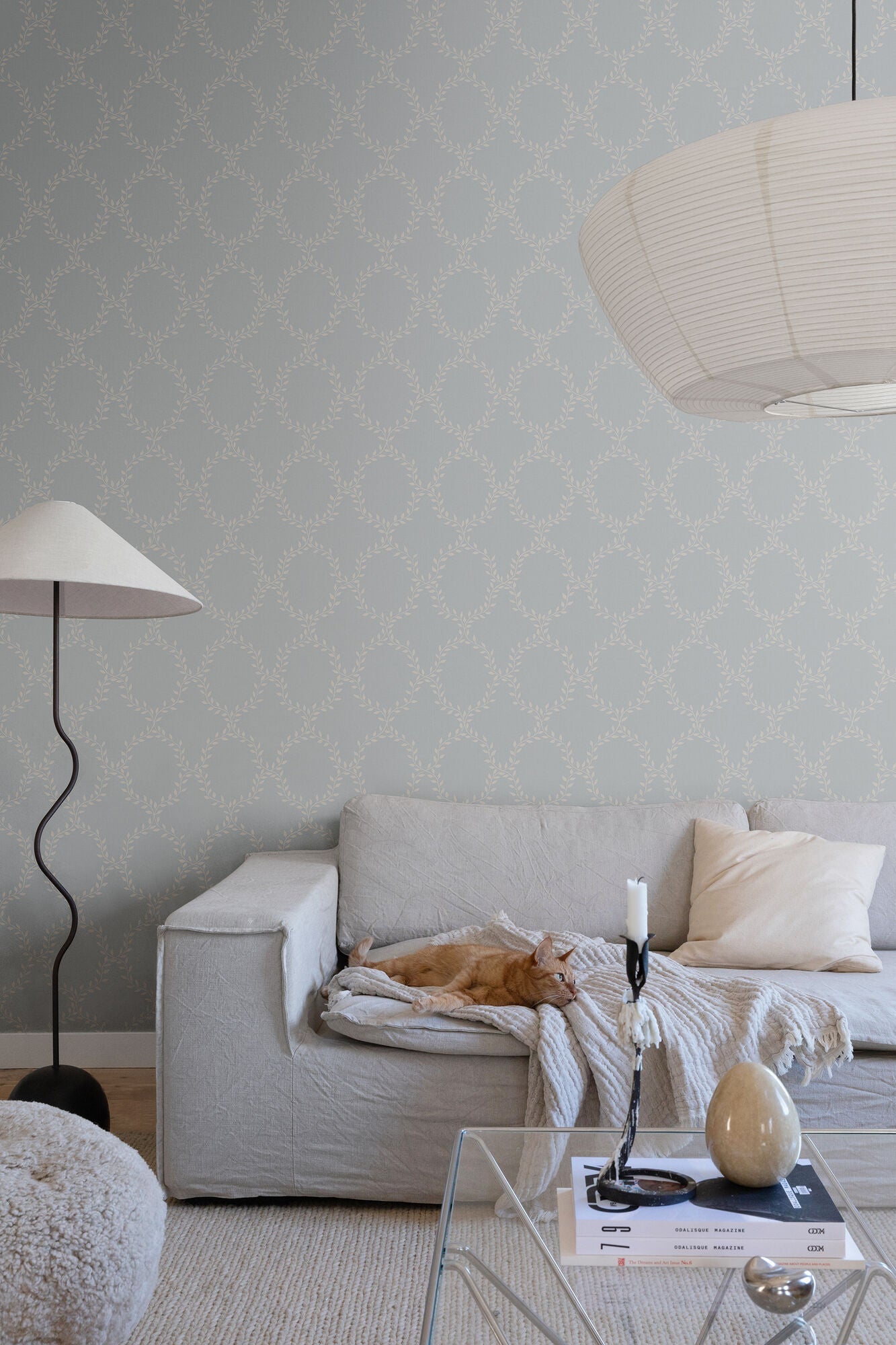 S10202 Misty Blue Wilma Villa Dalarö II Wallpaper by Sandberg