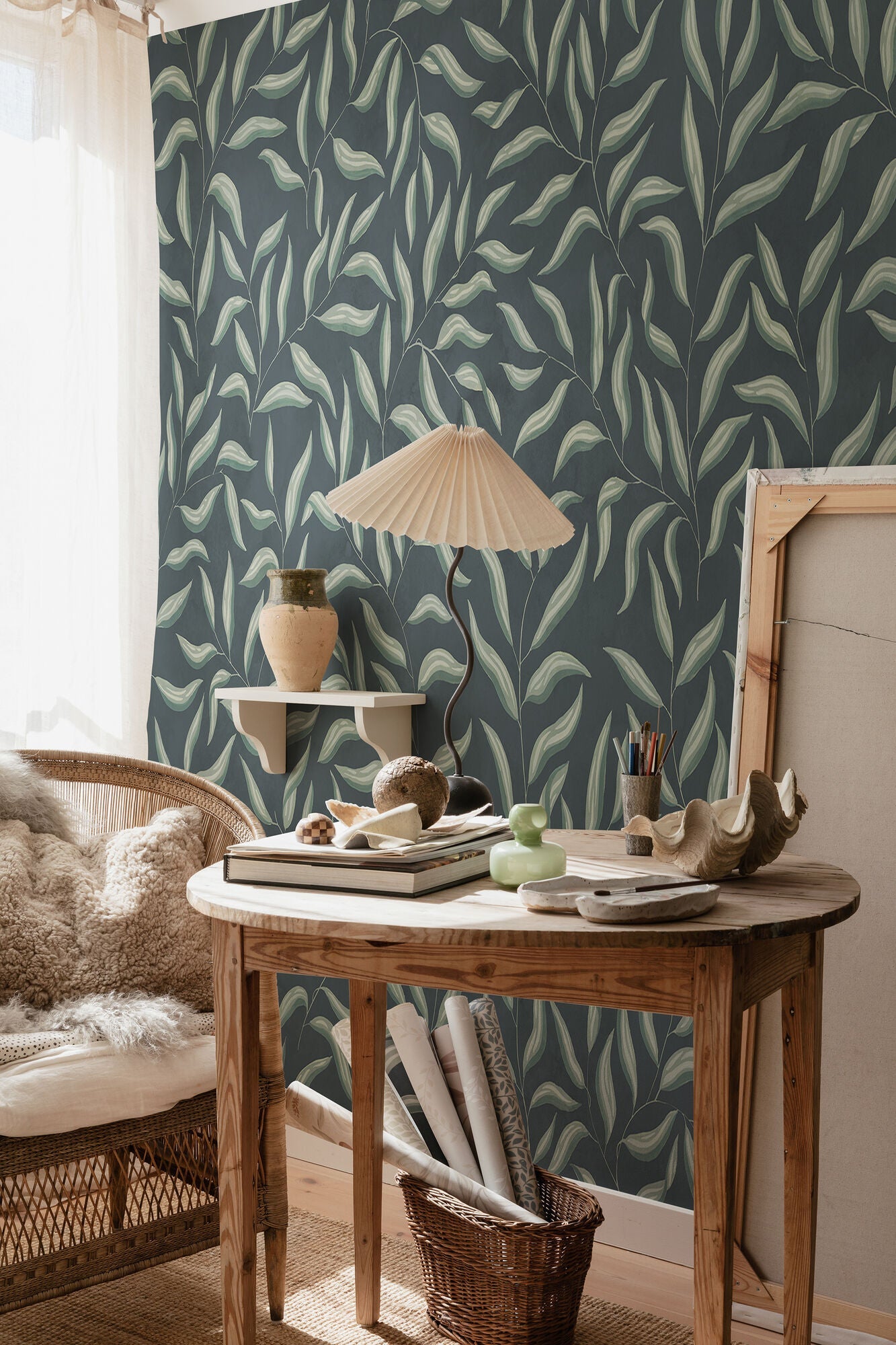 S10221 Classic Blue Jennie Villa Dalarö II Mural by Sandberg