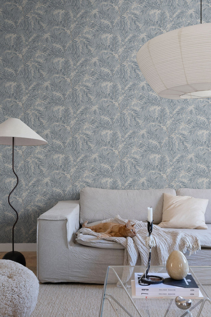 S10226 Misty Blue Idun Villa Dalarö II Wallpaper by Sandberg