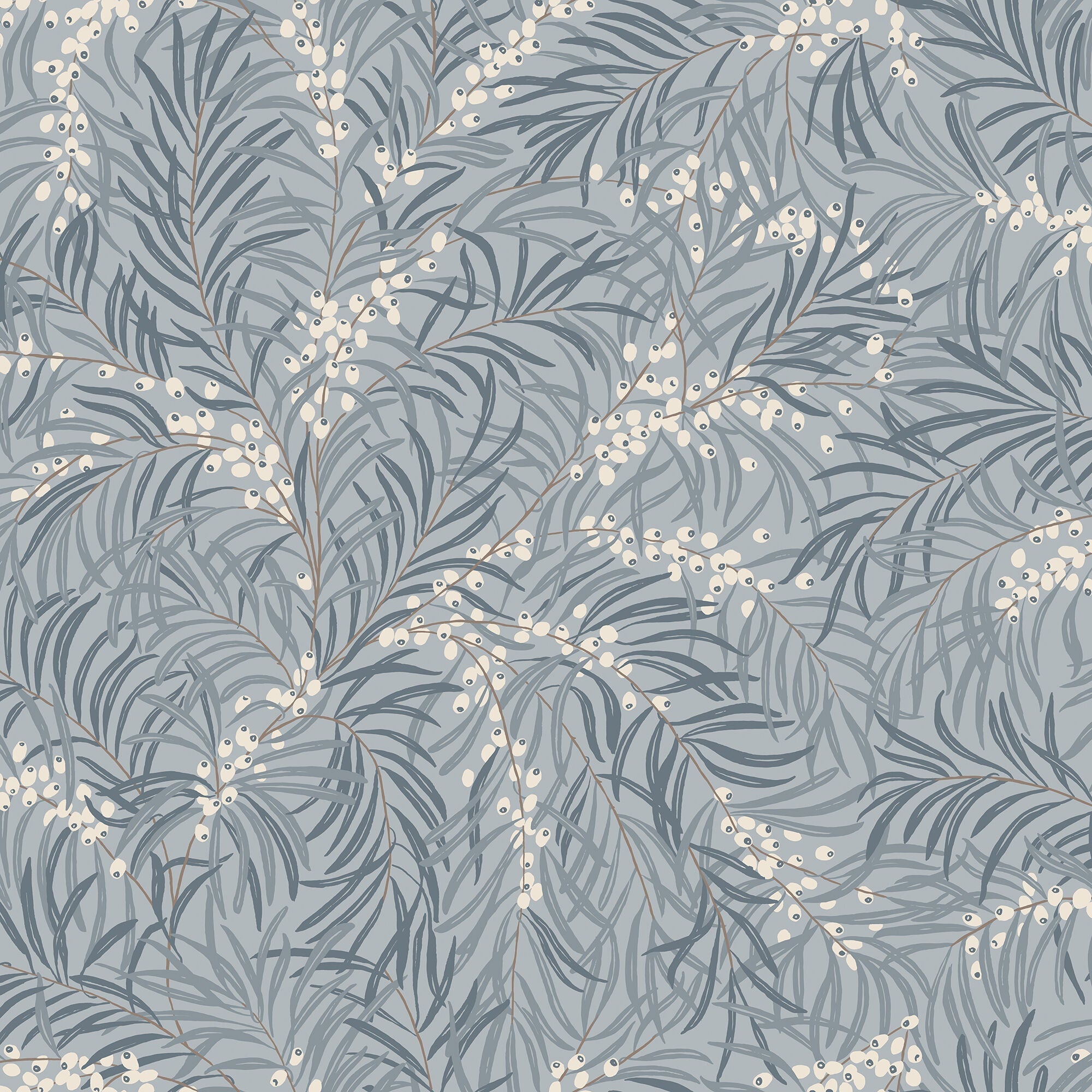 S10226 Misty Blue Idun Villa Dalarö II Wallpaper by Sandberg