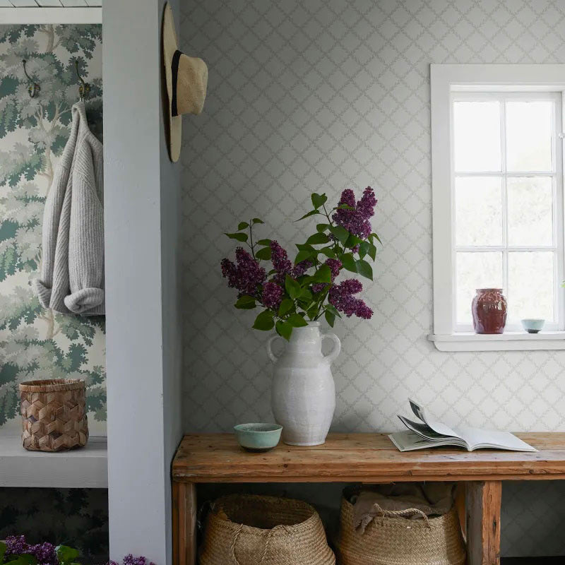 S10301 Trellis Essentials Garden Green Wallpaper By Sandberg