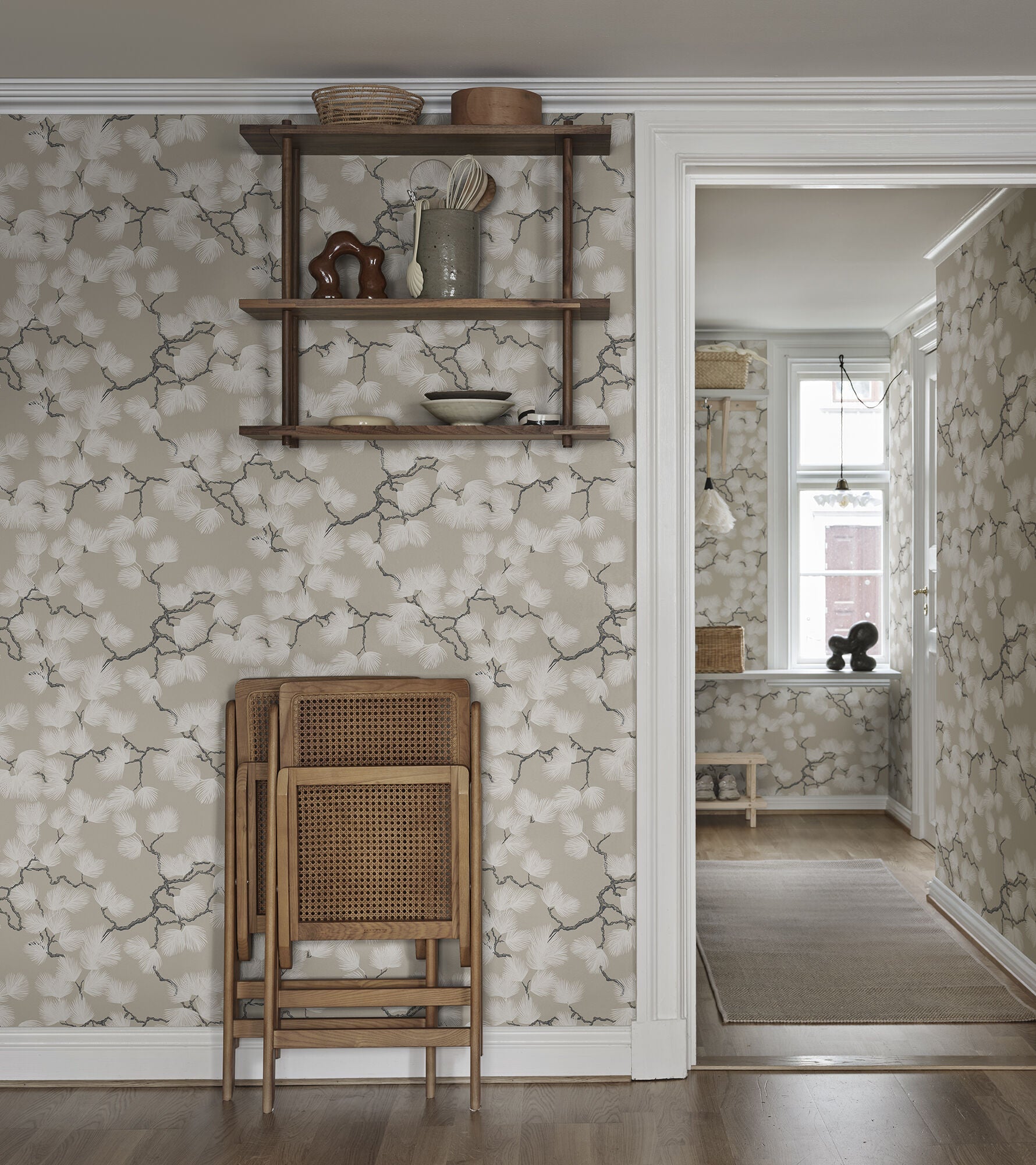 S10326 Beige Pine Mons Klint Wallpaper by Sandberg