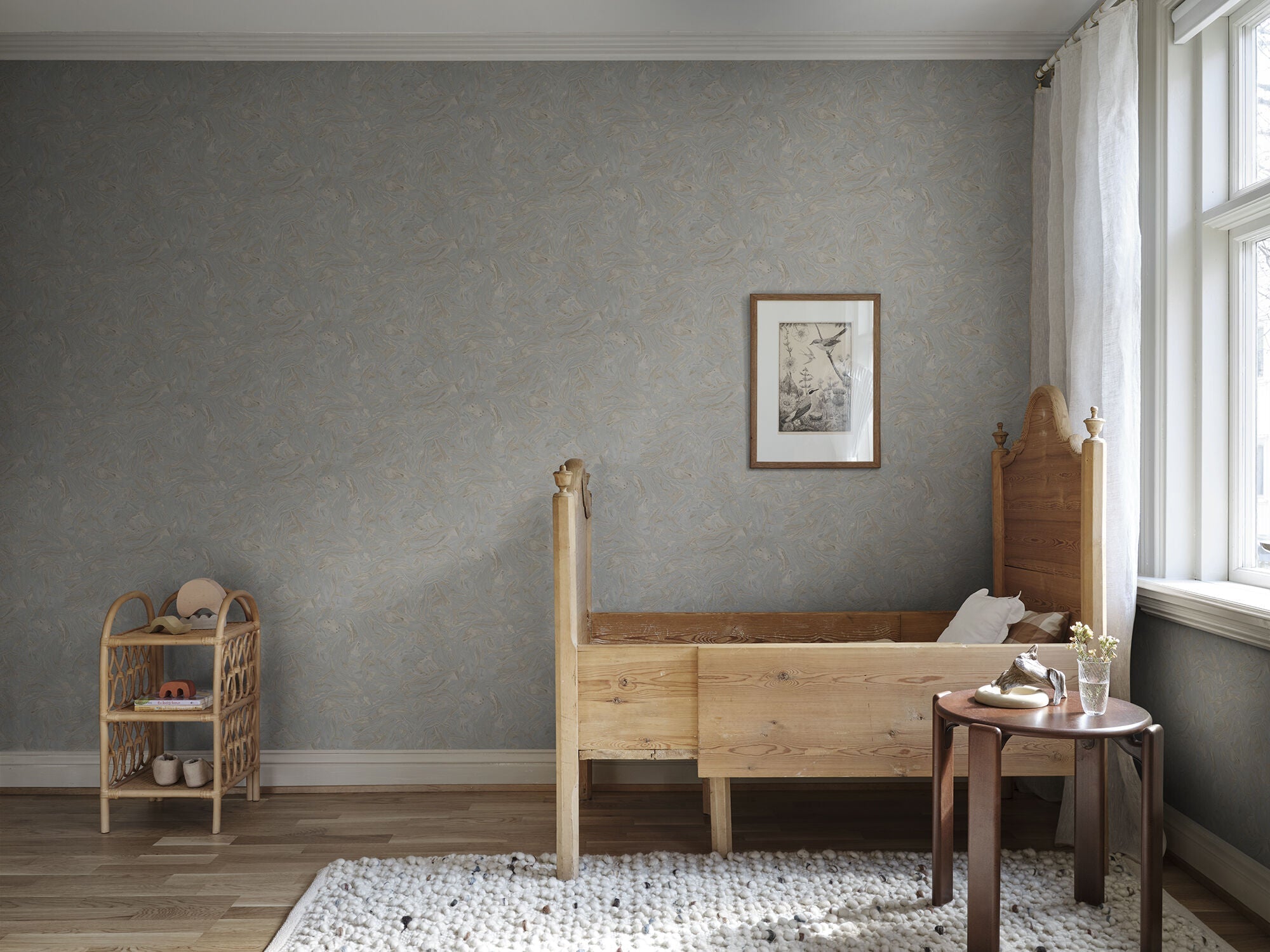 S10333 Misty Blue Marion Mons Klint Wallpaper by Sandberg