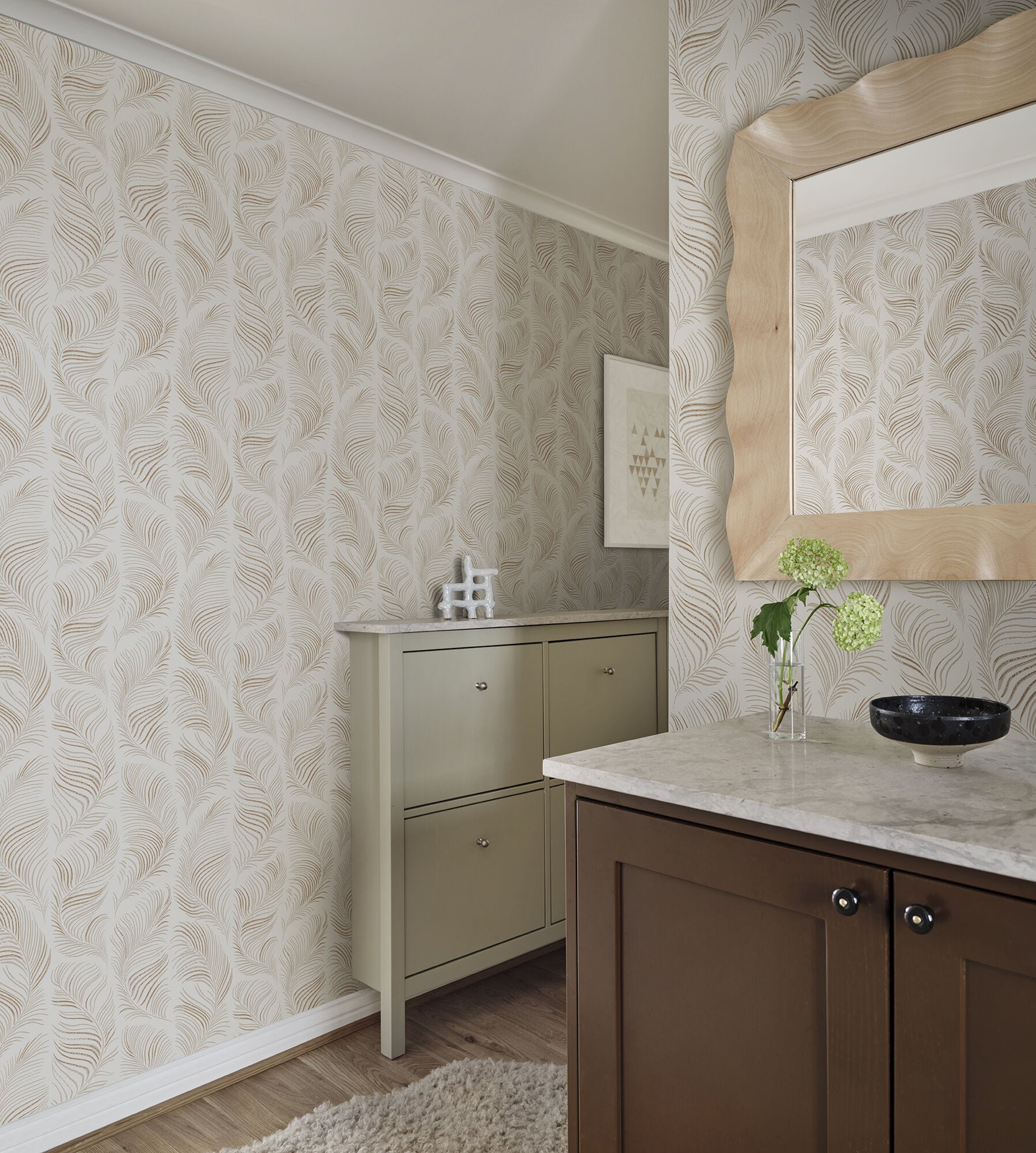 S10337 Beige Grace Mons Klint Wallpaper by Sandberg