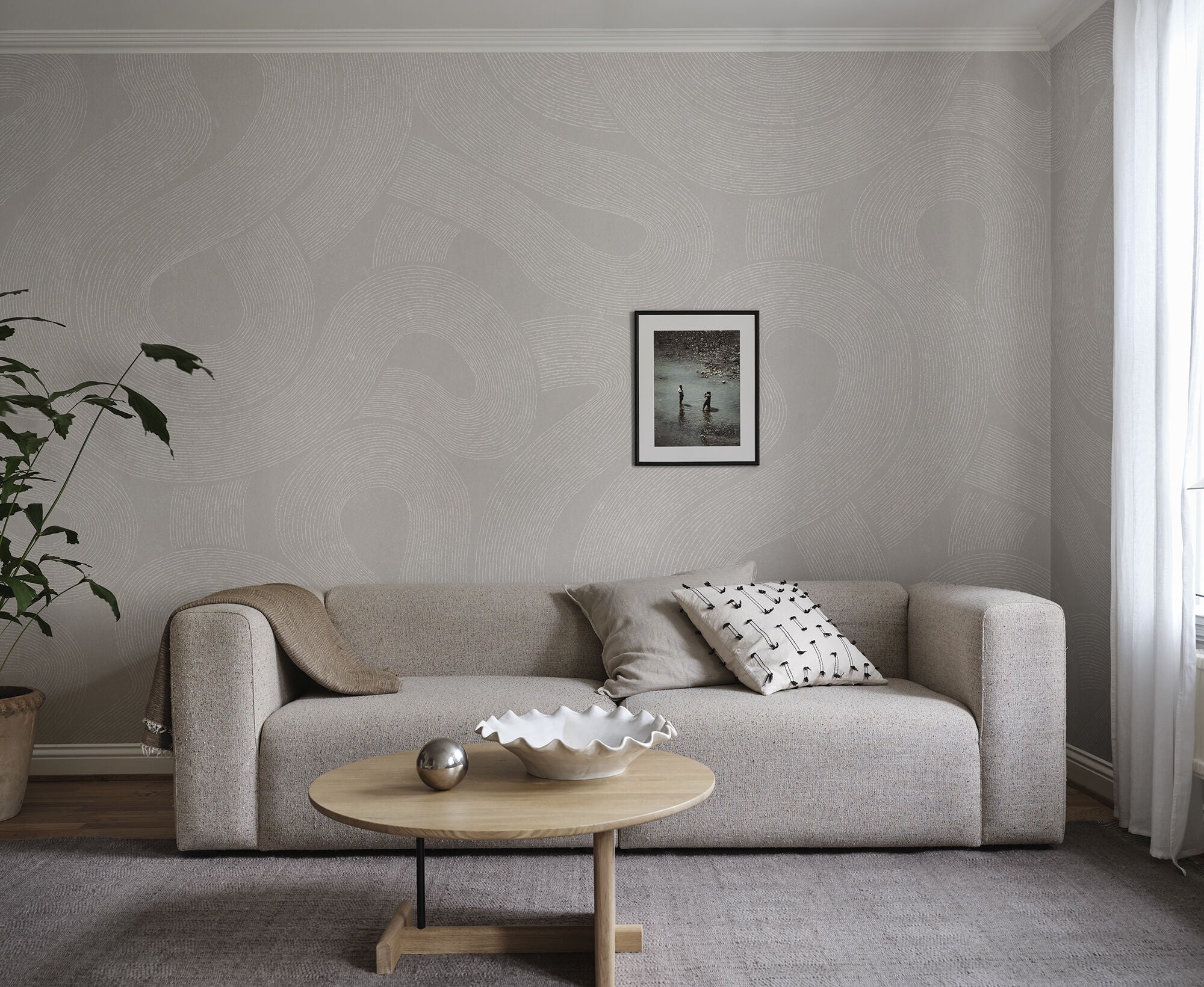 S10358 Gray Zen Mural Mons Klint Mural by Sandberg