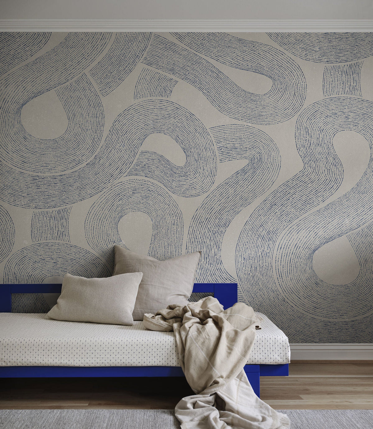Indigo Blue Zen Mural Mons Klint Mural by Sandberg
