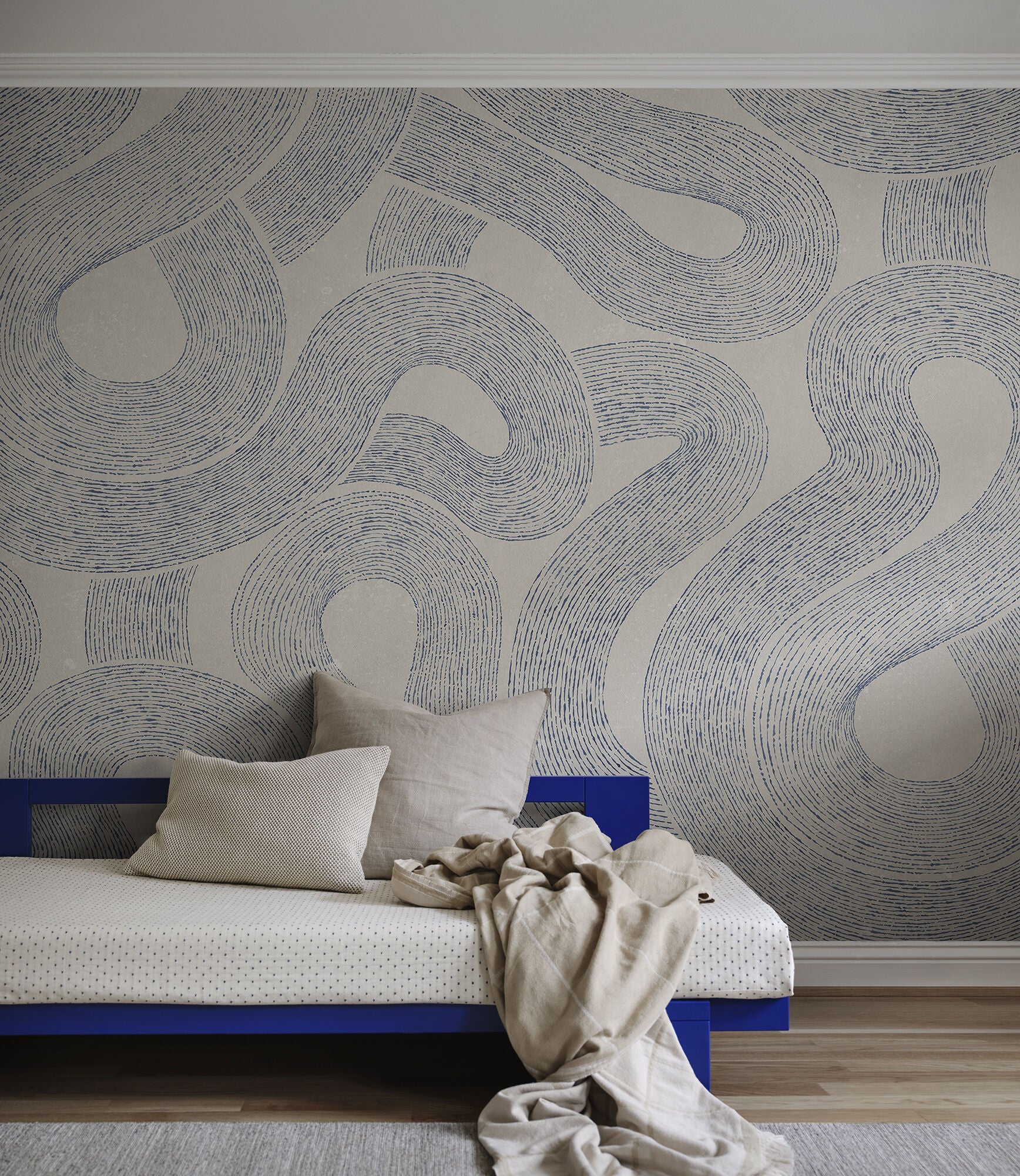 S10359 Indigo Blue Zen Mural Mons Klint Mural by Sandberg