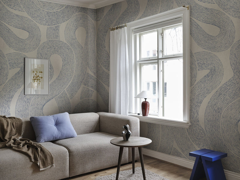 S10359 Indigo Blue Zen Mural Mons Klint Mural by Sandberg