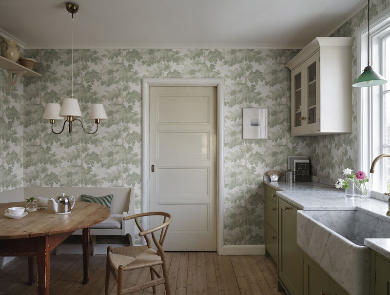 S10381 Light Green Raphael Tidlösa Wallpaper by Sandberg