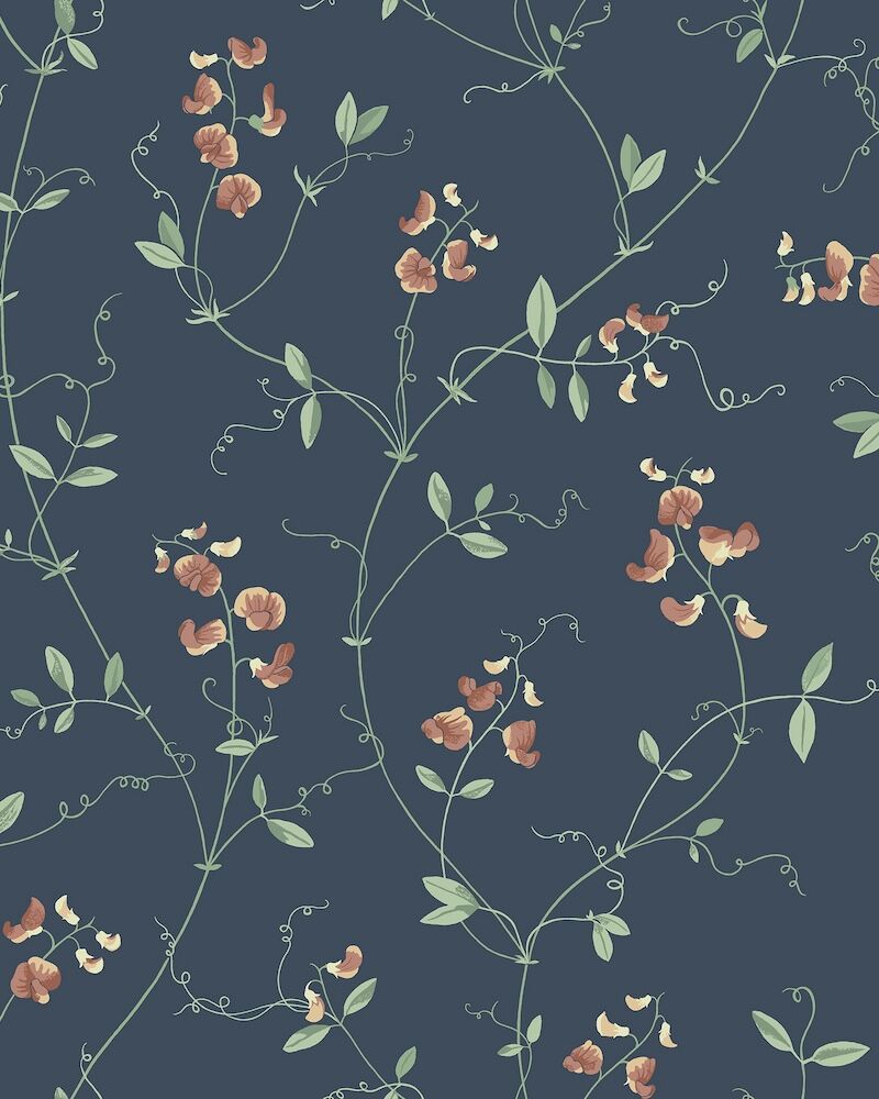 S10385 Classic Blue Sanna Tidlösa Wallpaper by Sandberg