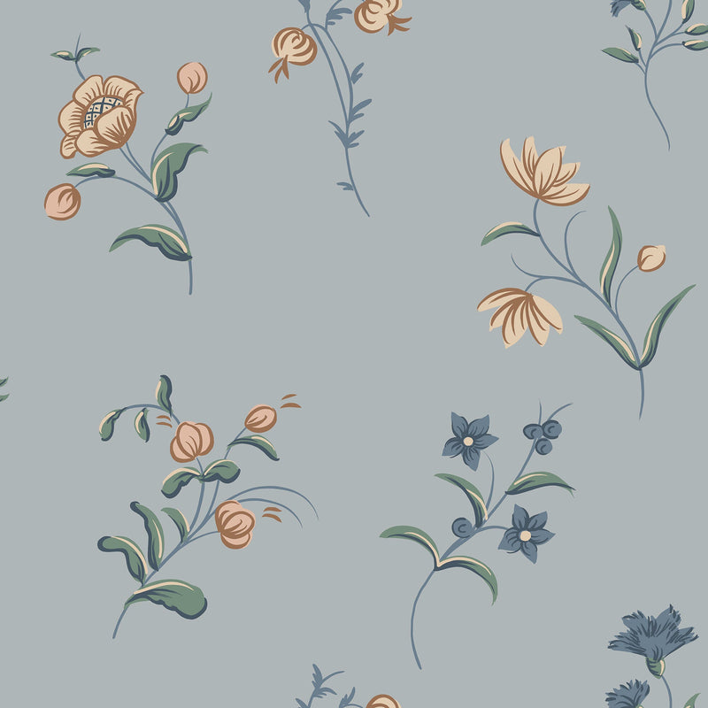 S10393 Misty Blue Hanna Tidlösa Wallpaper by Sandberg