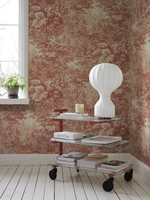 S10401 Red Forest Toile Tidlösa Mural by Sandberg