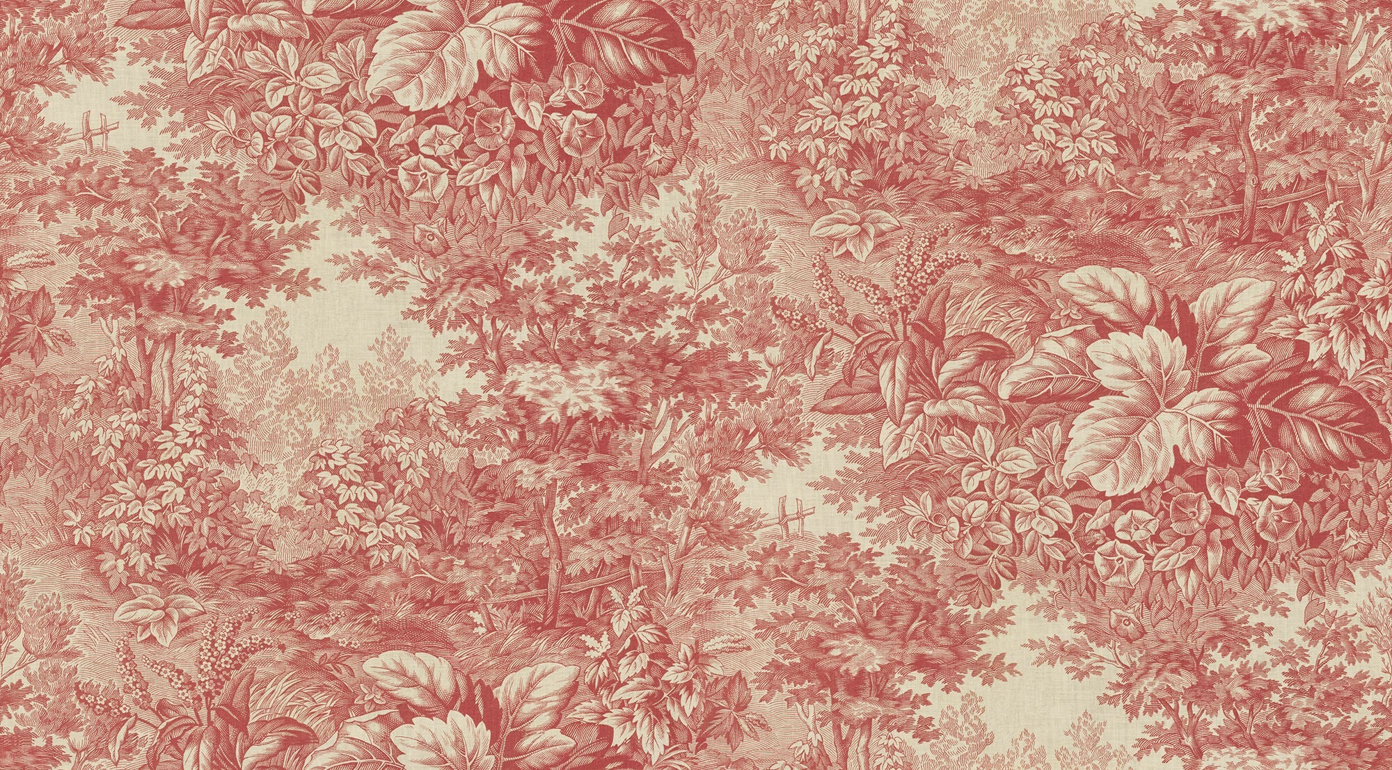 S10401 Red Forest Toile Tidlösa Mural by Sandberg