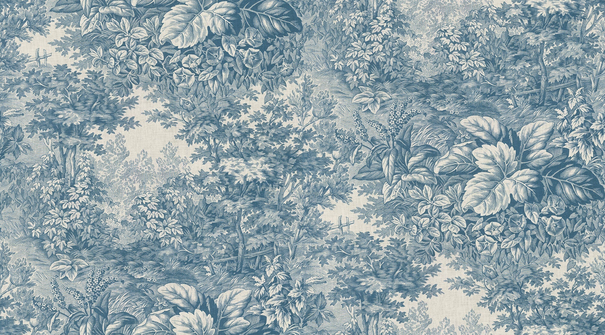 S10402 Blue Forest Toile Tidlösa Mural by Sandberg
