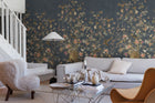 S10416 Dark Blue Chinoiserie Garden Chinoiserie Garden Mural by Sandberg