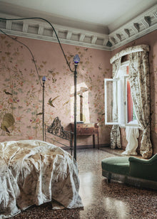 S10417 Pink Chinoiserie Garden Chinoiserie Garden Mural by Sandberg