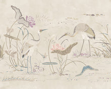 S10418 Sandstone Seabirds Chinoiserie Garden Mural by Sandberg