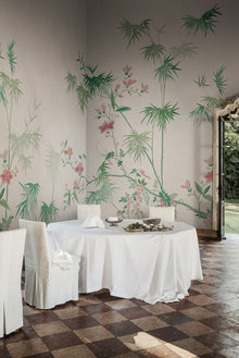 S10420 Green Bamboo Grove Chinoiserie Garden Mural by Sandberg