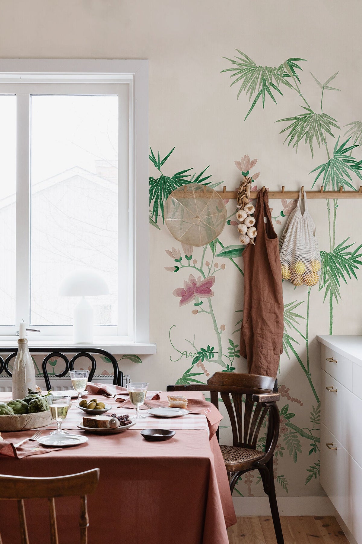 Green Bamboo Grove Chinoiserie Garden Mural by Sandberg