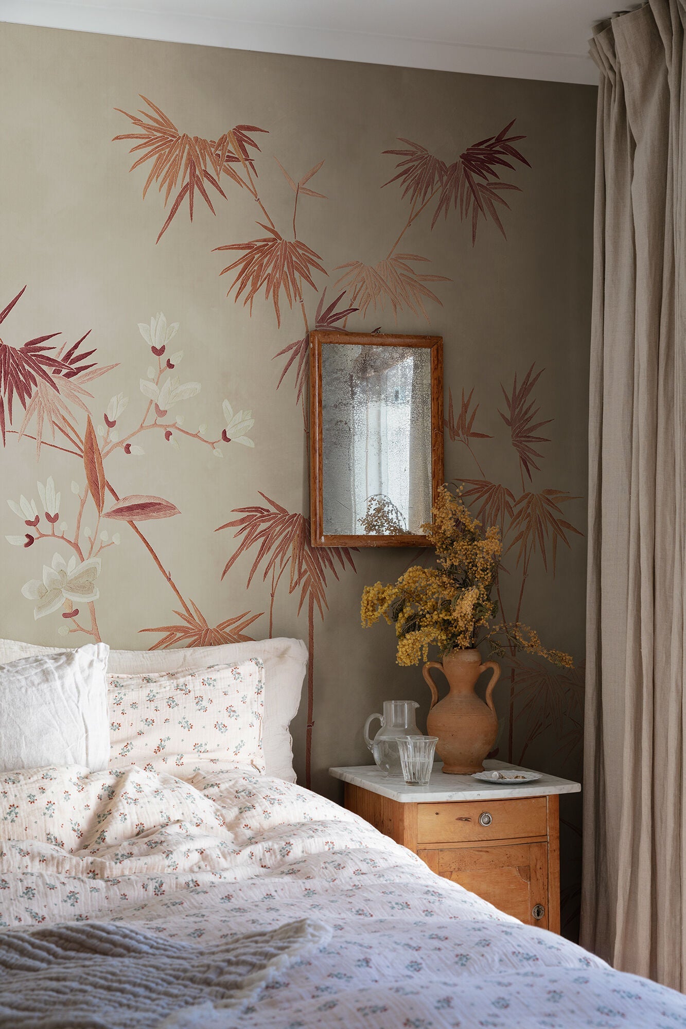 S10421 Clay Bamboo Grove Chinoiserie Garden Mural by Sandberg