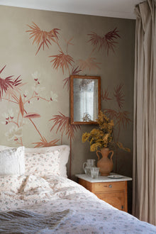S10421 Clay Bamboo Grove Chinoiserie Garden Mural by Sandberg