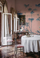 S10422 Pink Bamboo Grove Chinoiserie Garden Mural by Sandberg