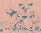 S10422 Pink Bamboo Grove Chinoiserie Garden Mural by Sandberg