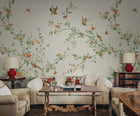 S10424 Spring Green Bloom Chinoiserie Garden Mural by Sandberg