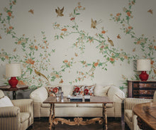 S10424 Spring Green Bloom Chinoiserie Garden Mural by Sandberg