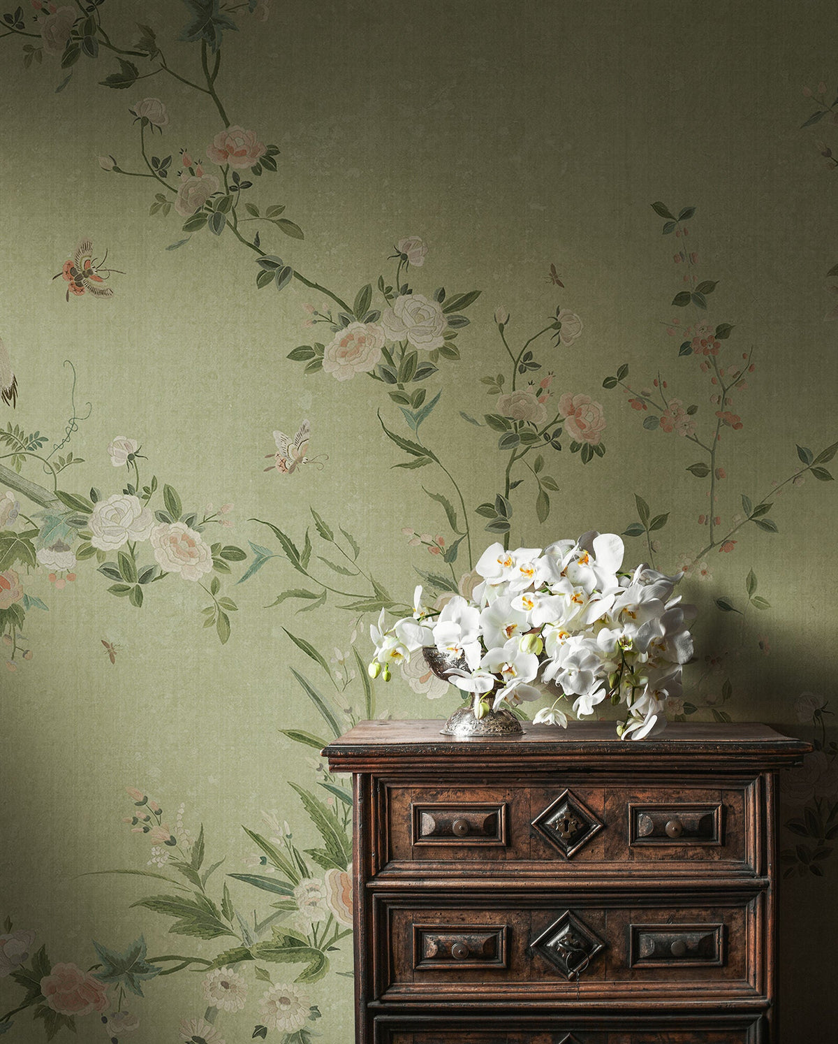 Green Bloom Chinoiserie Garden Mural by Sandberg