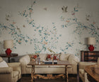 S10426 Gray Bloom Chinoiserie Garden Mural by Sandberg