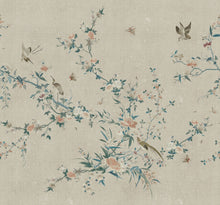 S10426 Gray Bloom Chinoiserie Garden Mural by Sandberg