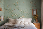 S10427 Teal Bloom Chinoiserie Garden Mural by Sandberg