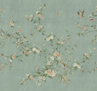 S10427 Teal Bloom Chinoiserie Garden Mural by Sandberg