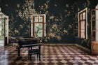 S10428 Midnight Blue Bloom Chinoiserie Garden Mural by Sandberg