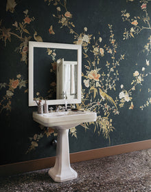 S10428 Midnight Blue Bloom Chinoiserie Garden Mural by Sandberg