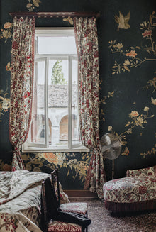 S10428 Midnight Blue Bloom Chinoiserie Garden Mural by Sandberg