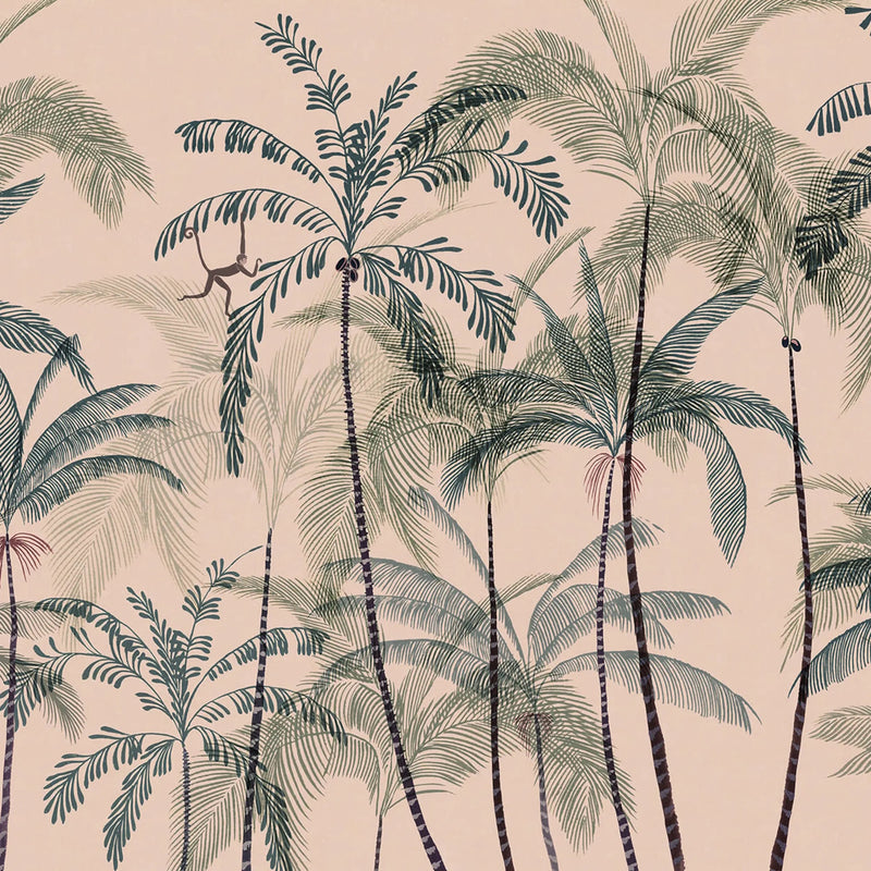 S10429 Pink Louie Palm Garden Mural by Sandberg
