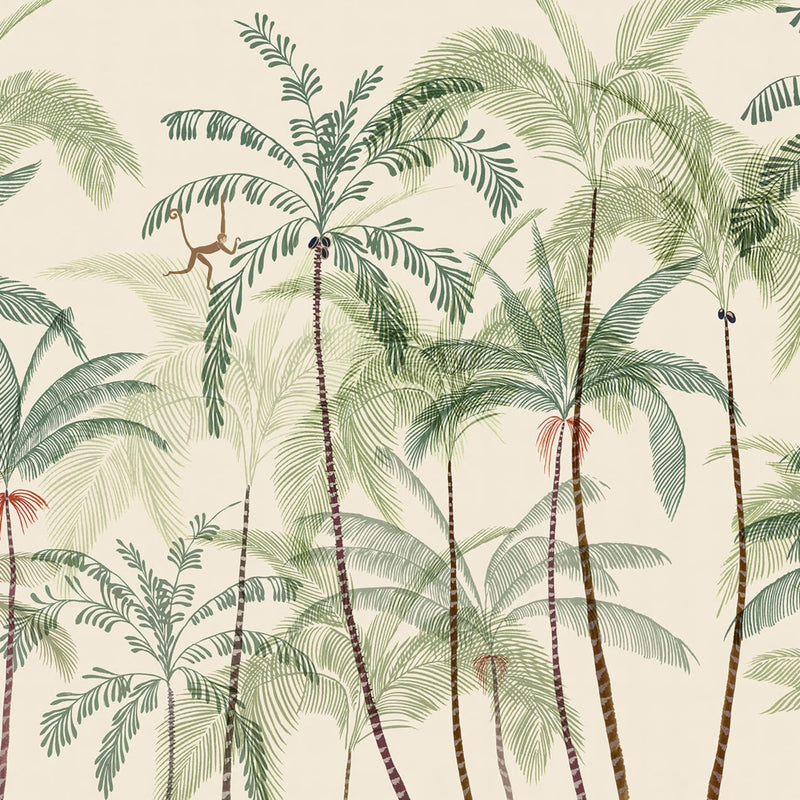 S10430 Green Louie Palm Garden Mural by Sandberg