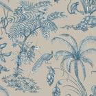 S10431 Indigo Blue Moa Palm Garden Wallpaper by Sandberg