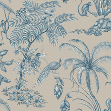 S10431 Indigo Blue Moa Palm Garden Wallpaper by Sandberg
