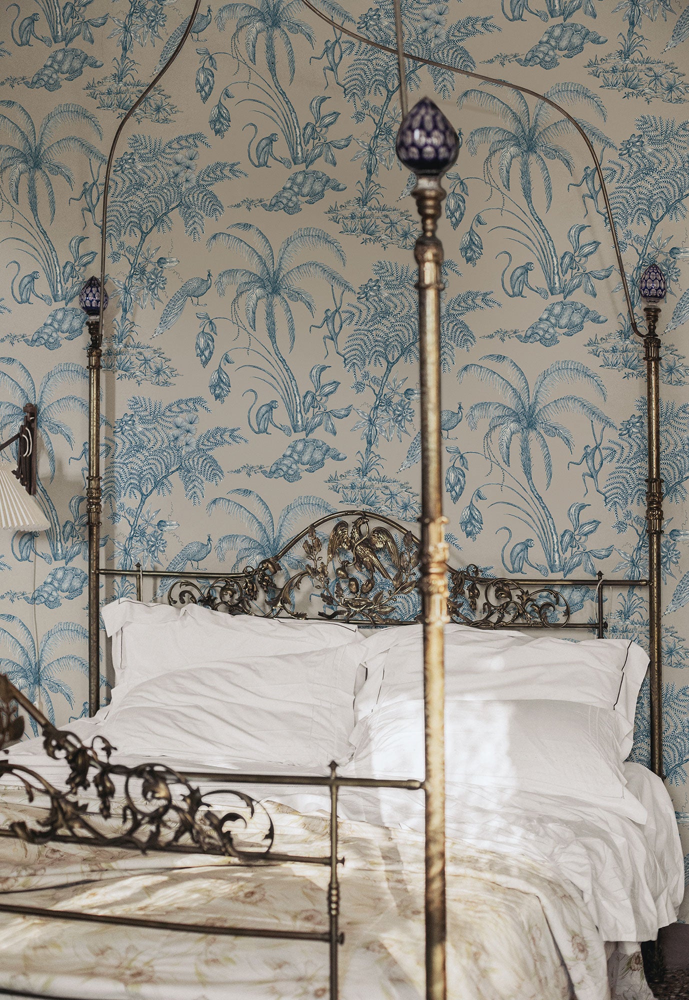 S10431 Indigo Blue Moa Palm Garden Wallpaper by Sandberg