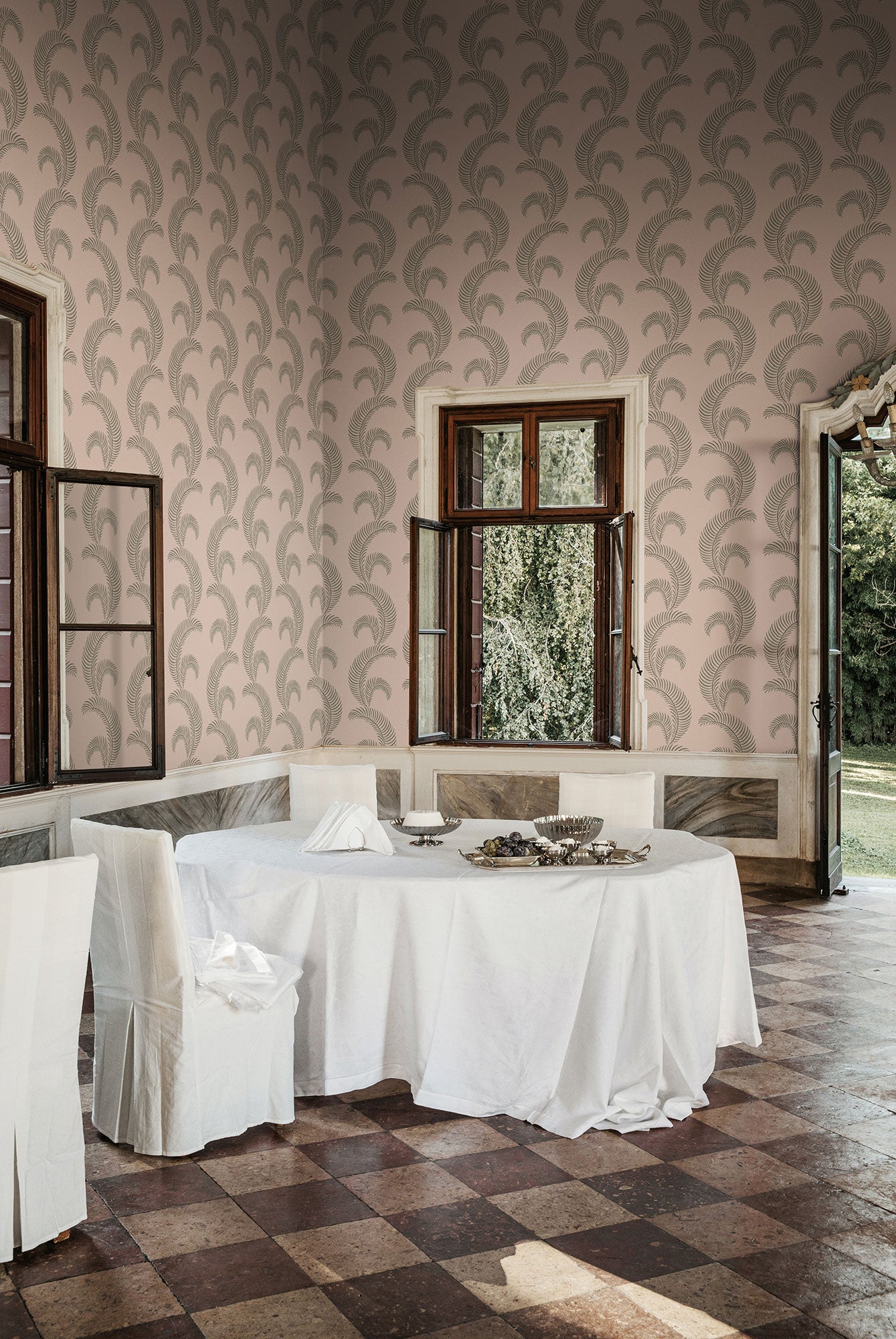 S10441 Pink Jasmine Palm Garden Wallpaper by Sandberg