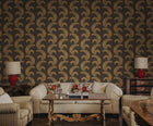 S10442 Charcoal Jasmine Palm Garden Wallpaper by Sandberg