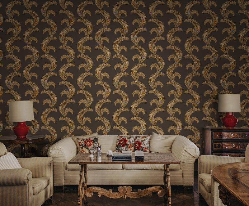 S10442 Charcoal Jasmine Palm Garden Wallpaper by Sandberg