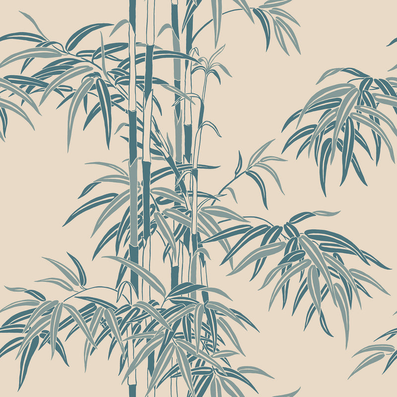 S10444 Misty Blue Leon Palm Garden Wallpaper by Sandberg