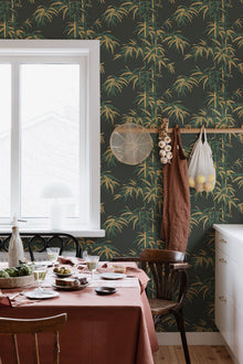 S10446 Charcoal Leon Palm Garden Wallpaper by Sandberg
