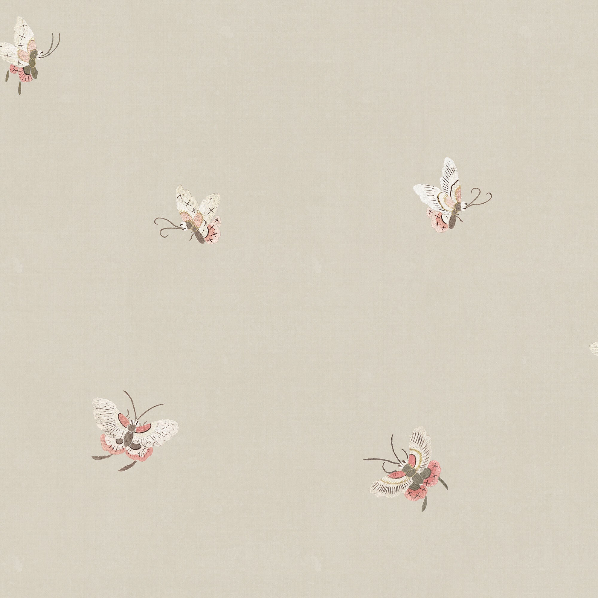 S10447 Sandstone Butterflies Chinoiserie Garden Wallpaper by Sandberg