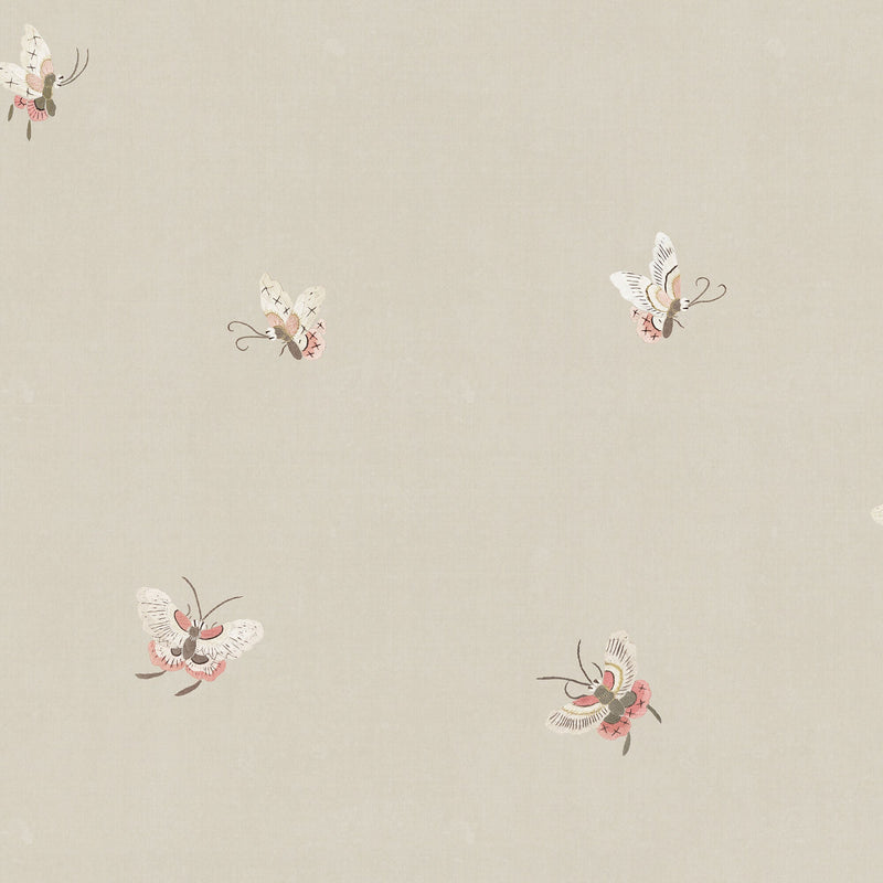 S10447 Sandstone Butterflies Chinoiserie Garden Wallpaper by Sandberg